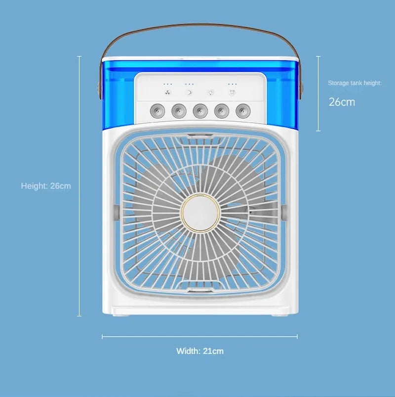 Ventilador portátil do humidificador do ar, refrigerador de ar pequeno,  3 velocidades